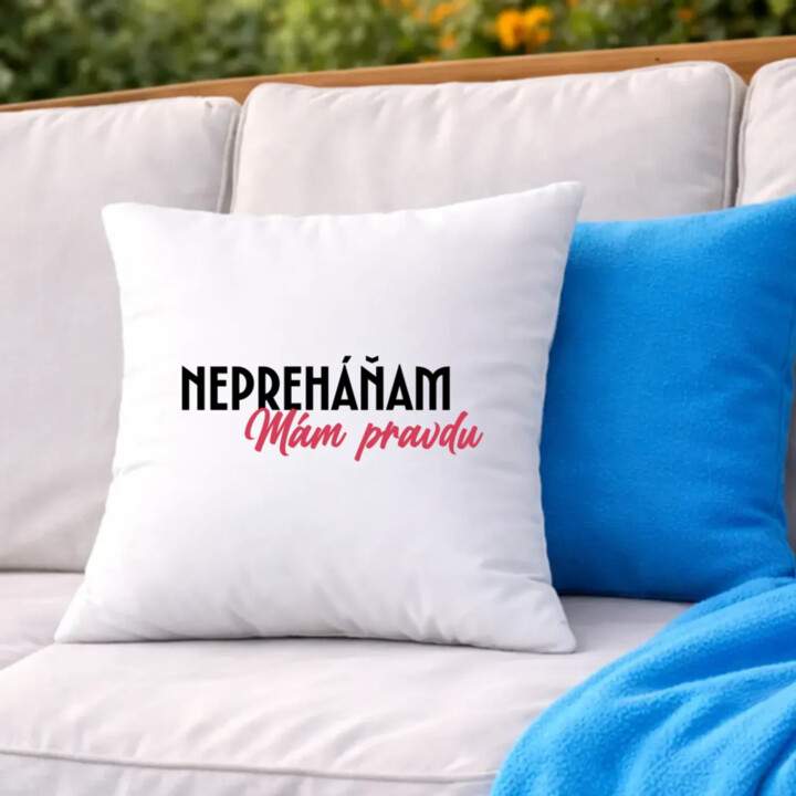 Nepreháňam. Mám pravdu - vankúš s potlačou