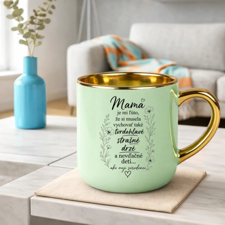 Mama, je mi ľúto – Elegantný hrnček na darček
