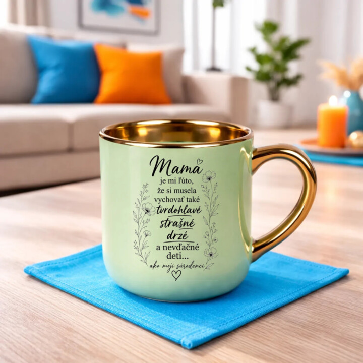 Mama, je mi ľúto – Elegantný hrnček na darček