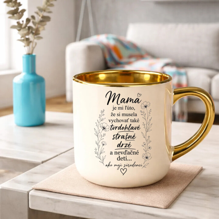 Mama, je mi ľúto – Elegantný hrnček na darček