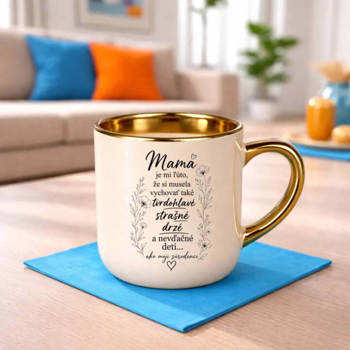 Mama, je mi ľúto – Elegantný hrnček na darček