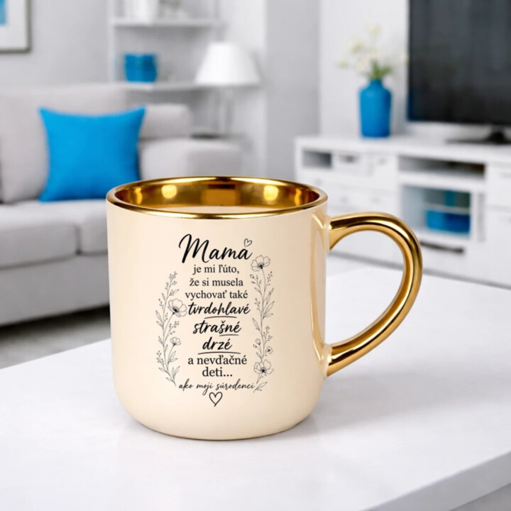 Mama, je mi ľúto – Elegantný hrnček na darček