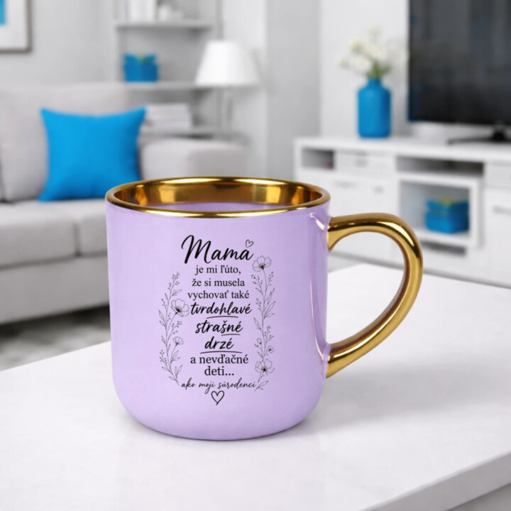 Mama, je mi ľúto – Elegantný hrnček na darček