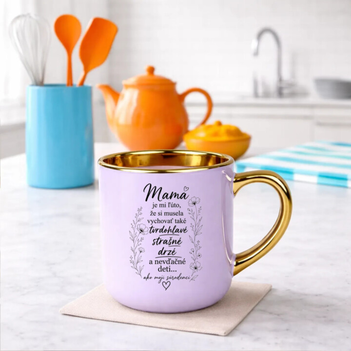 Mama, je mi ľúto – Elegantný hrnček na darček