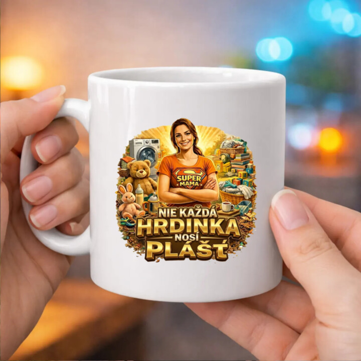 Nie každá hrdinka nosí plášť - keramický hrnček s potlačou