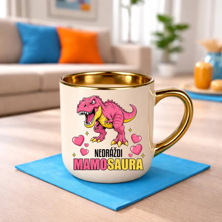 Nedráždi mamosaura – Elegantný hrnček na darček