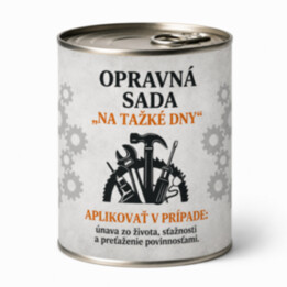 Opravná sada - Zabaľte to do plechovky a prekvapte ešte pred rozbalením!