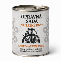 Opravná sada - Zabaľte to do plechovky a prekvapte ešte pred rozbalením!