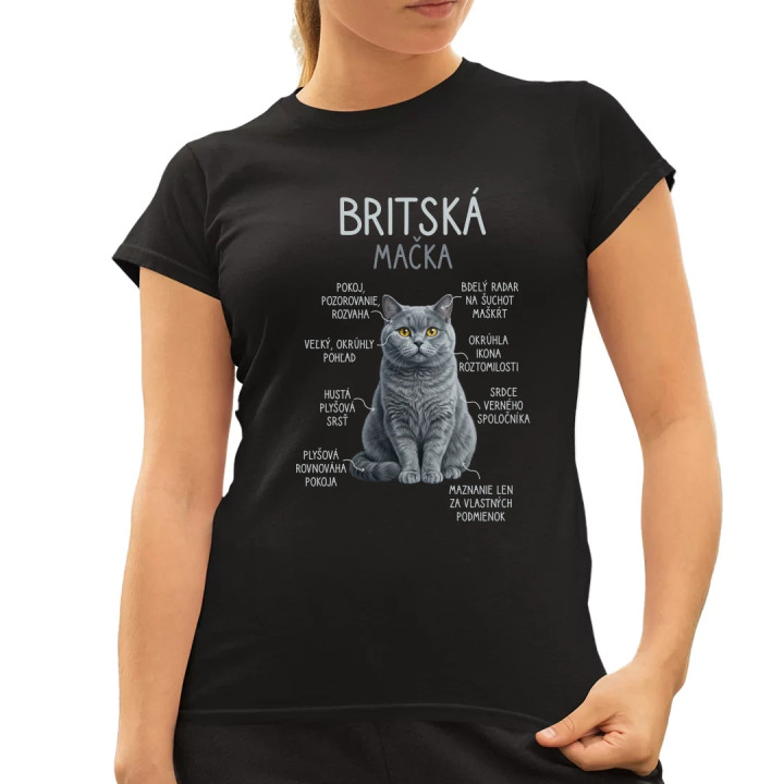 Britská mačka - Anatómia - dámske tričko s potlačou