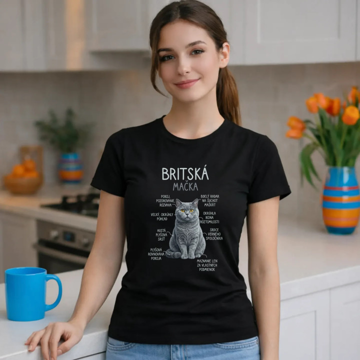 Britská mačka - Anatómia - dámske tričko s potlačou