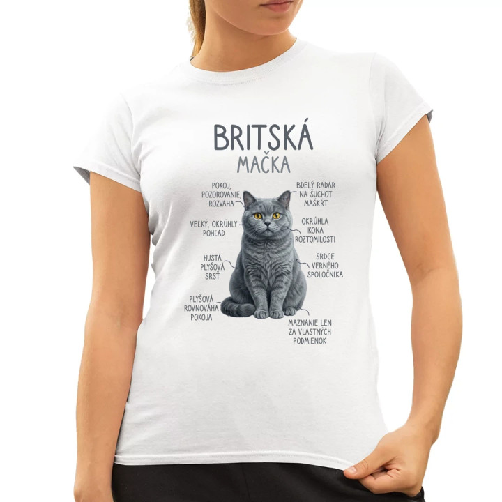 Britská mačka - Anatómia - dámske tričko s potlačou