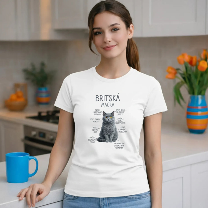 Britská mačka - Anatómia - dámske tričko s potlačou