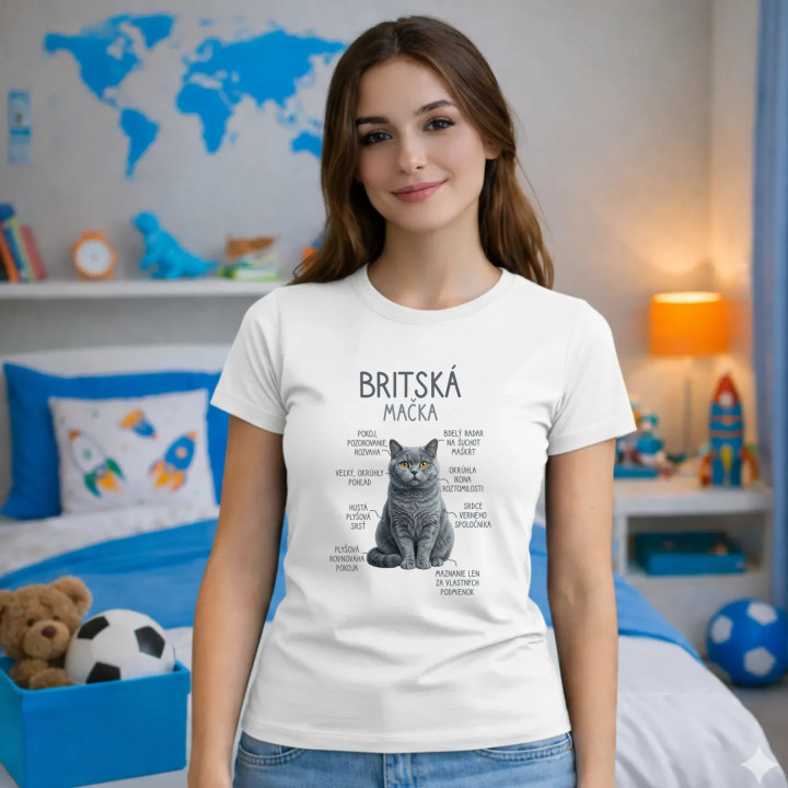 Britská mačka - Anatómia - dámske tričko s potlačou