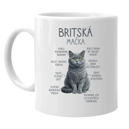 Britská mačka - Anatómia - keramický hrnček s potlačou