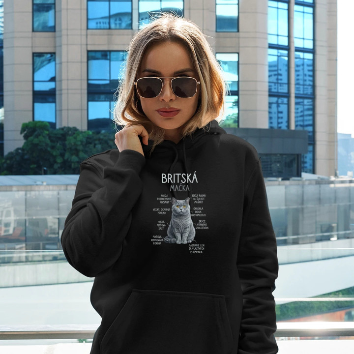 Britská mačka - Anatómia  - dámska mikina s potlačou