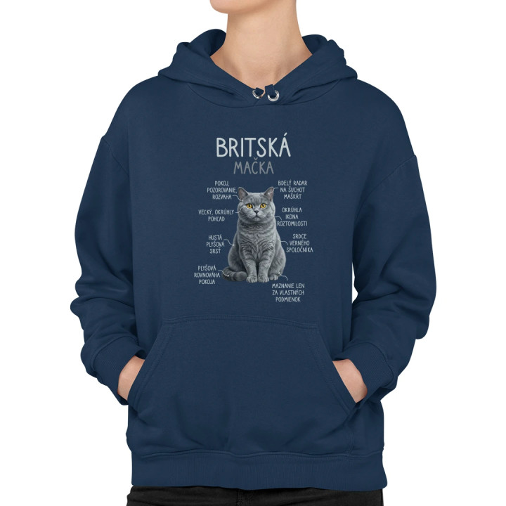 Britská mačka - Anatómia  - dámska mikina s potlačou