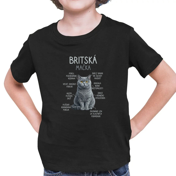 Britská mačka - Anatómia - detské tričko s potlačou