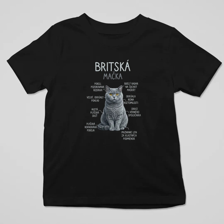 Britská mačka - Anatómia - detské tričko s potlačou