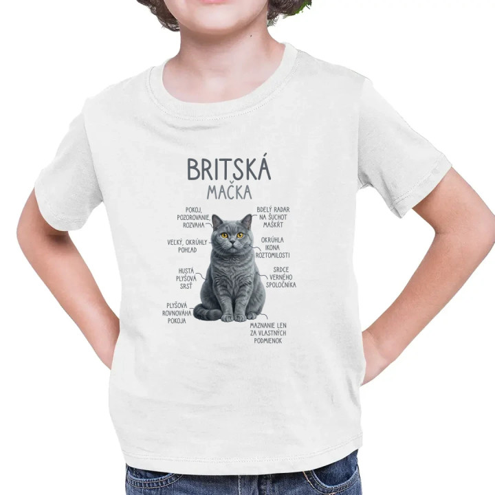 Britská mačka - Anatómia - detské tričko s potlačou
