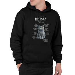 Britská mačka - Anatómia  - pánska mikina s potlačou