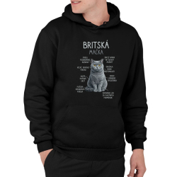 Britská mačka - Anatómia  - pánska mikina s potlačou