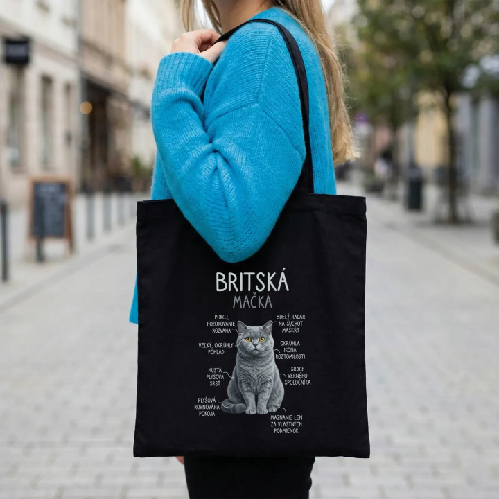Britská mačka - Anatómia - taška s potlačou