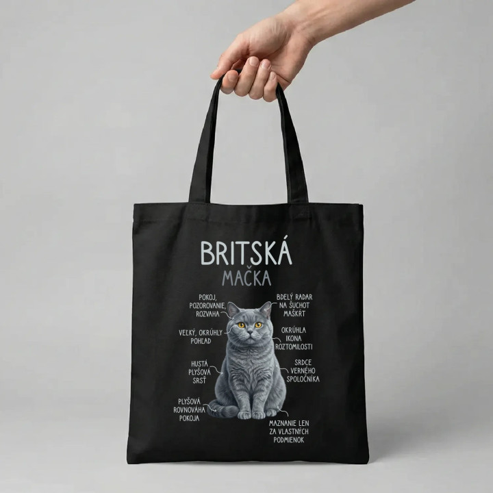 Britská mačka - Anatómia - taška s potlačou