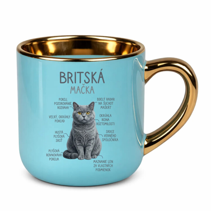 Britská mačka - Anatómia – Elegantný hrnček na darček