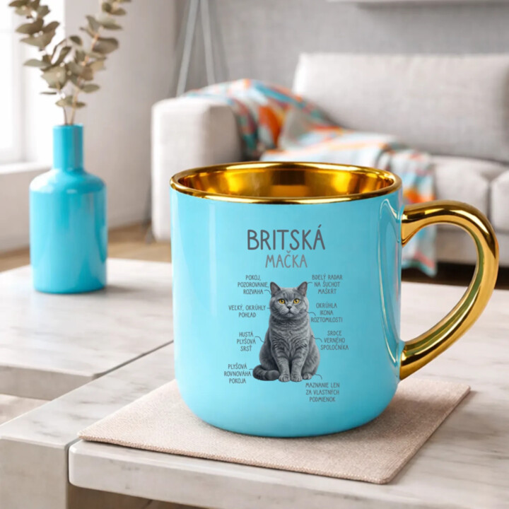 Britská mačka - Anatómia – Elegantný hrnček na darček