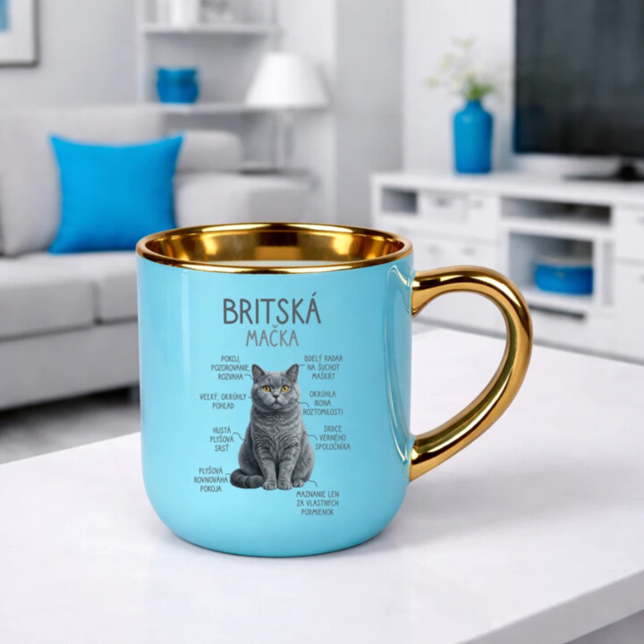Britská mačka - Anatómia – Elegantný hrnček na darček