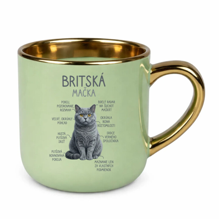 Britská mačka - Anatómia – Elegantný hrnček na darček