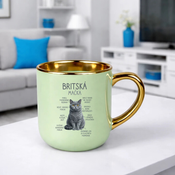 Britská mačka - Anatómia – Elegantný hrnček na darček