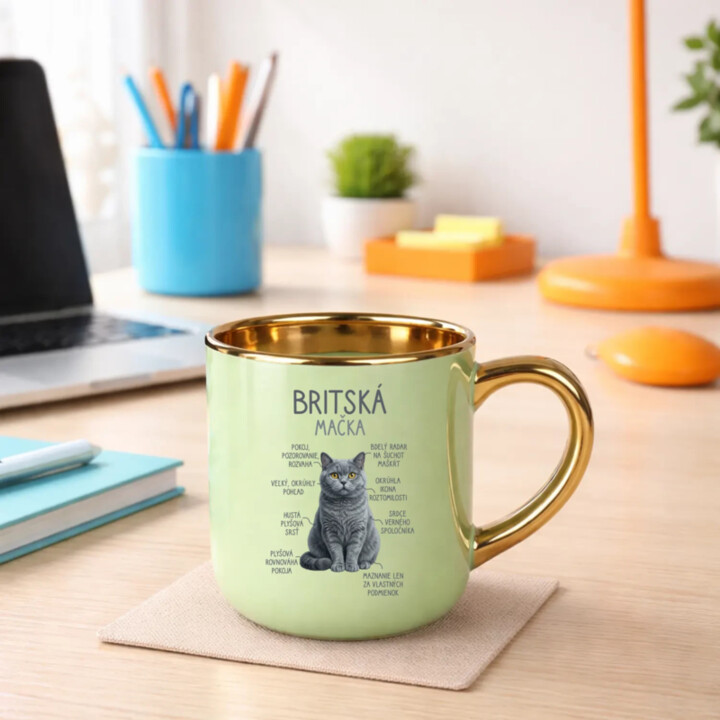 Britská mačka - Anatómia – Elegantný hrnček na darček