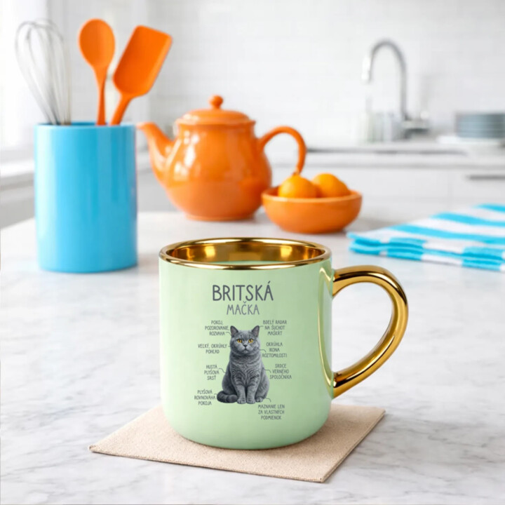Britská mačka - Anatómia – Elegantný hrnček na darček