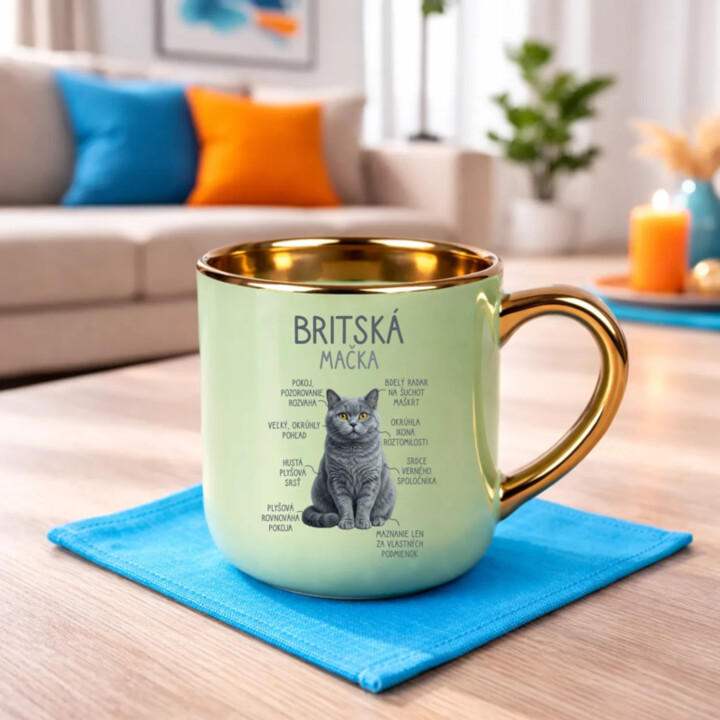 Britská mačka - Anatómia – Elegantný hrnček na darček