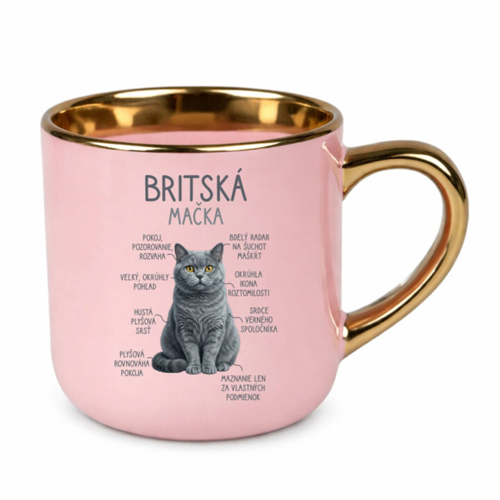 Britská mačka - Anatómia – Elegantný hrnček na darček