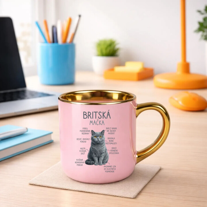 Britská mačka - Anatómia – Elegantný hrnček na darček
