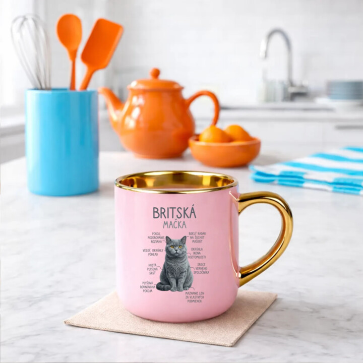 Britská mačka - Anatómia – Elegantný hrnček na darček
