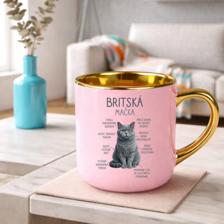 Britská mačka - Anatómia – Elegantný hrnček na darček