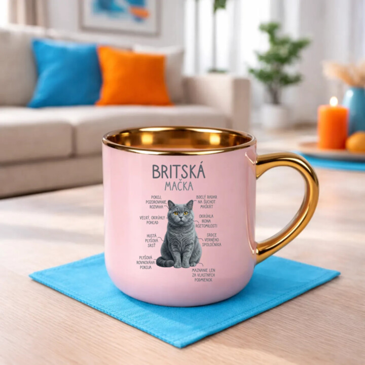 Britská mačka - Anatómia – Elegantný hrnček na darček