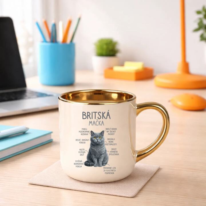 Britská mačka - Anatómia – Elegantný hrnček na darček