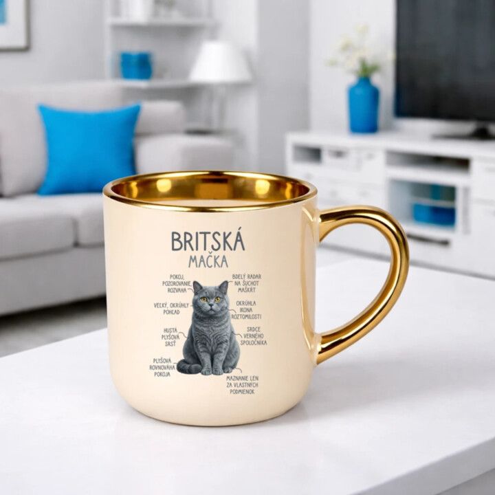Britská mačka - Anatómia – Elegantný hrnček na darček