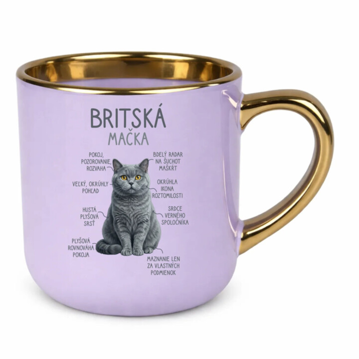 Britská mačka - Anatómia – Elegantný hrnček na darček