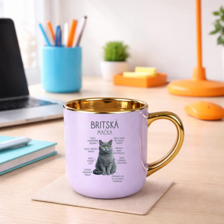 Britská mačka - Anatómia – Elegantný hrnček na darček