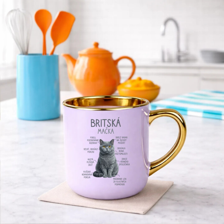 Britská mačka - Anatómia – Elegantný hrnček na darček