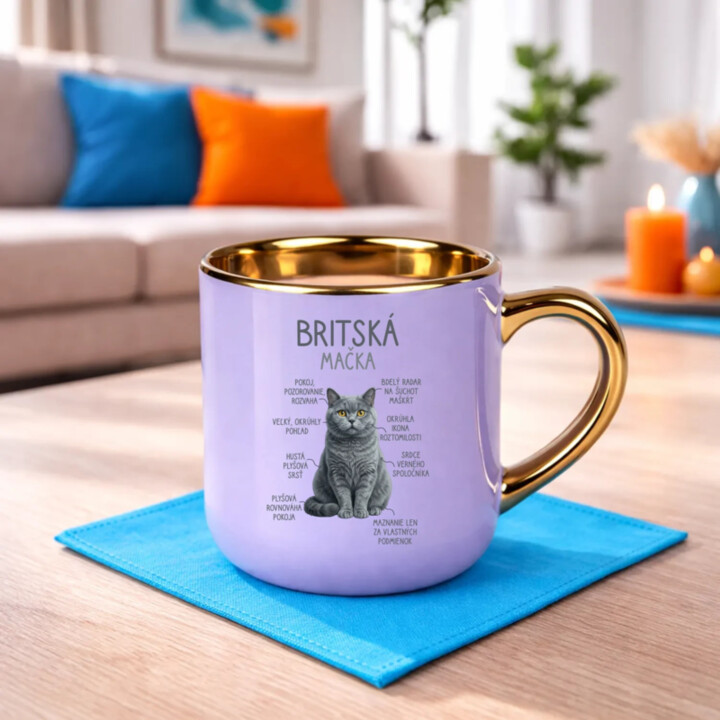 Britská mačka - Anatómia – Elegantný hrnček na darček