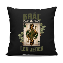 Kráľ je len jeden - čierny vankúš s potlačou