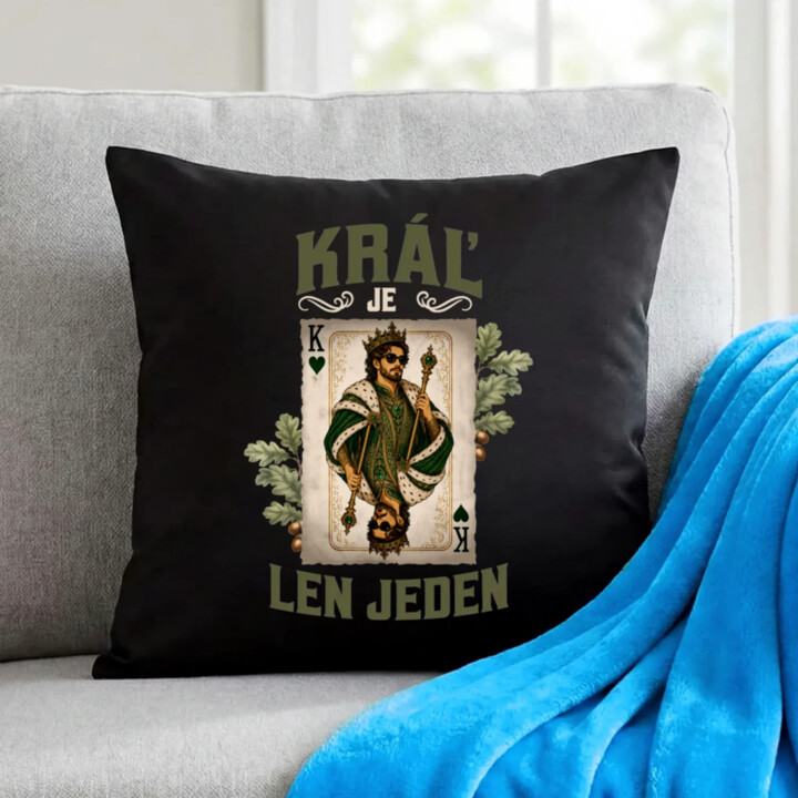 Kráľ je len jeden - čierny vankúš s potlačou
