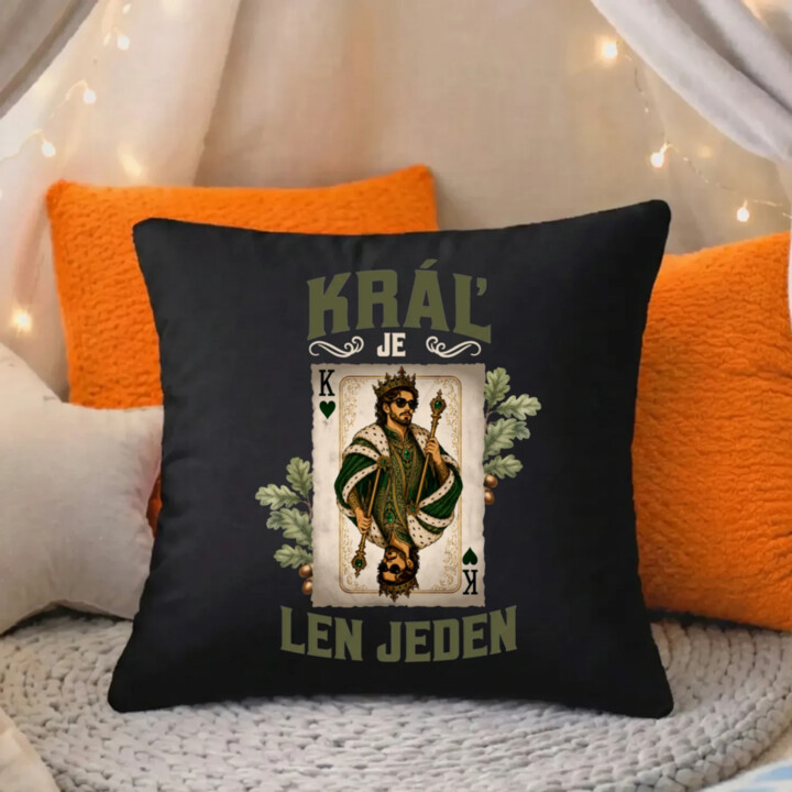 Kráľ je len jeden - čierny vankúš s potlačou