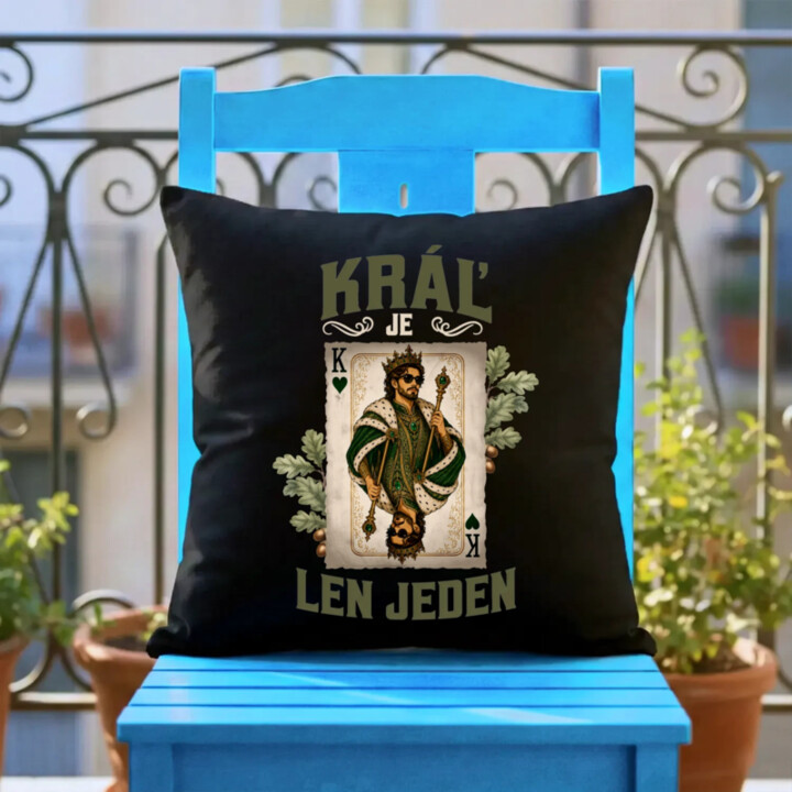 Kráľ je len jeden - čierny vankúš s potlačou